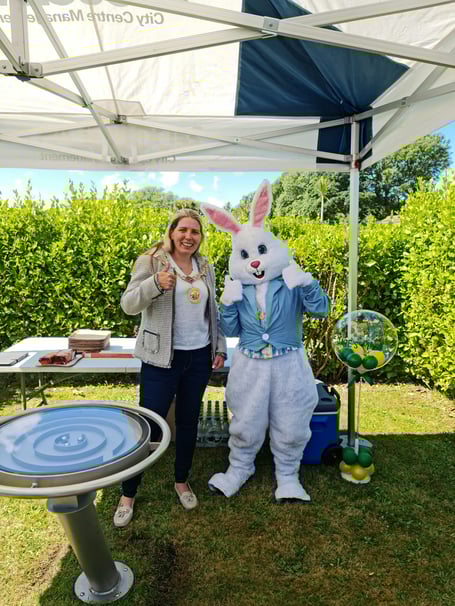 Mayor Natalie Byron-Teare at the opening of the new maze