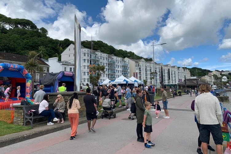 There were various stalls and activities located on the Queen's promenade walkway