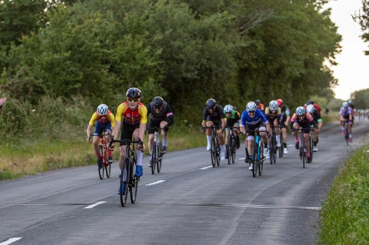 Cameron Hounsell crossed the finish line to claim victory ahead of runner-up Dan Minay and third-placed Richard Fletcher in last week's second round of Manx Viking Wheelers' Summer Series (Photo: Gary Jones)