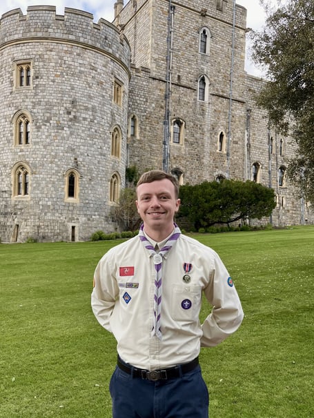 David Cowin after receiving his medal at Windsor Castle recently