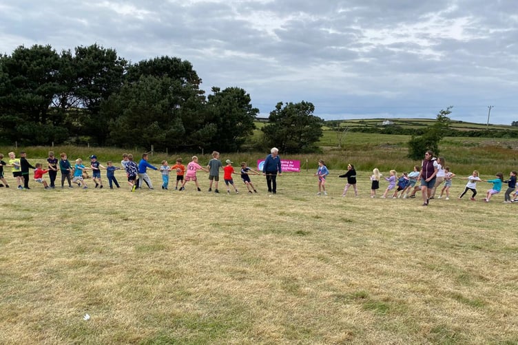 The afternoon's action concluded with the usual children's tug of war