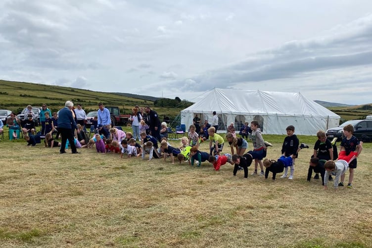 The children's wheelbarrow race proved popular