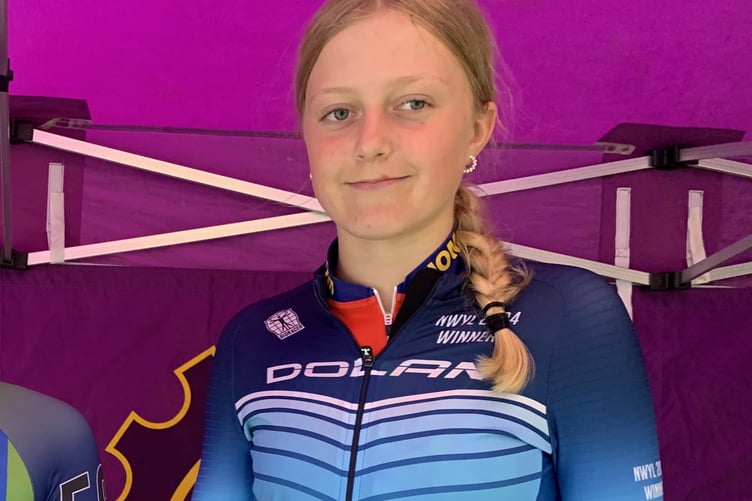 Abi Clayton in her winners' jersey after topping the under-16s girls class