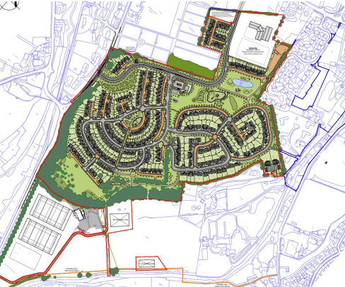 Map showing layout of the proposed development
