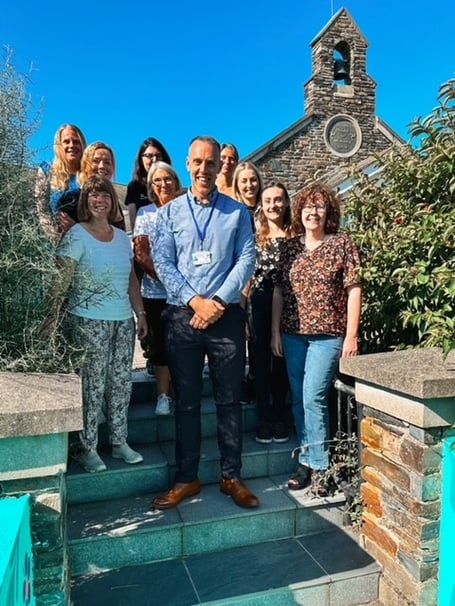 Staff from Scoill Phurt Le Moirrey primary school