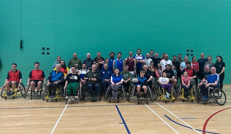 Lieutenant General Sir John Lorimer and his wife Philippa took part in a wheelchair rugby demonstration session in February
