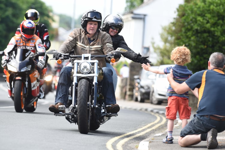 The Simon Andrews legacy lap passes through Kirk Michael on Sunday, June 3 2018