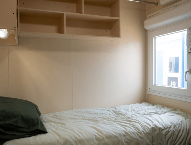 Inside one of the temporary cells