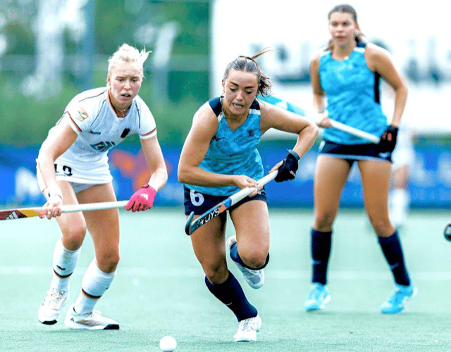 Sienna Dunn in action for England in the EuroHockey Under-21 Championships in Terrassa, Spain.