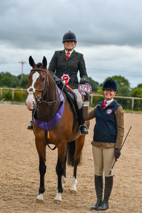 Anna Higgins on Millmount Maestro after the pair qualified for October's Horse of the Year Show in Birmingham (Photo: Help Photography)