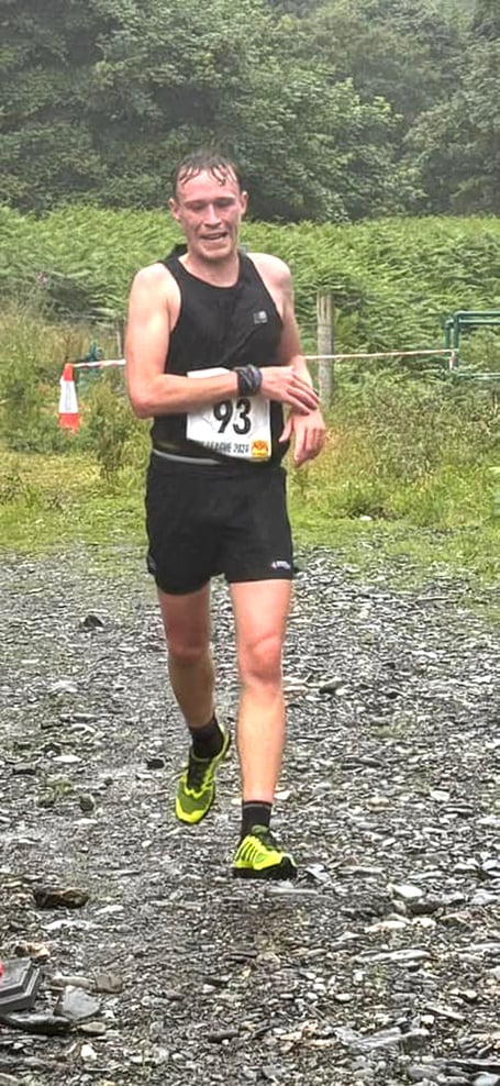 Joey Bond in action during the Callin Wild Manx Fell Running League at Carraghan (Photo: Krystina Ann Hodgson)