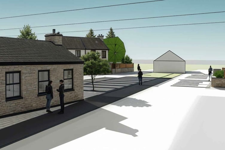 Designs for new homes and commercial premises at the Waterfall pub site in Glen Maye