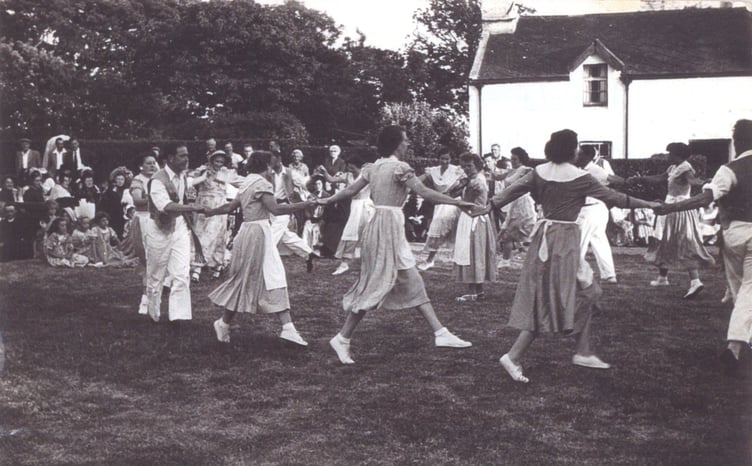 MFDS 'A Rare Oul Manx Wedding’ performance at Kirk Maughold, July 1957