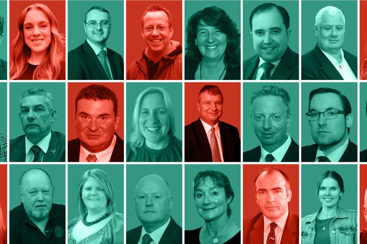 The 24 MHKs that had a vote on the Assisted Dying Bill on Tuesday. The green colour means they voted in favour, the red colour means they voted against. 