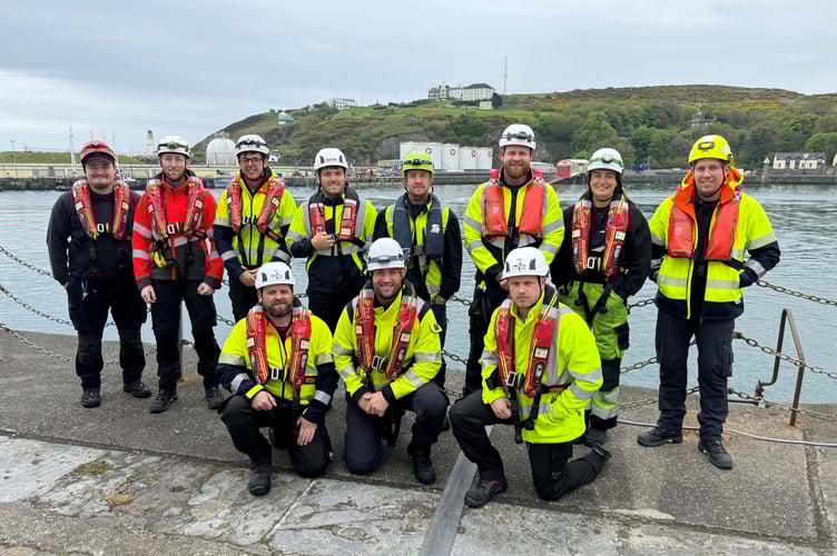The Orsted engineers in Douglas Harbour