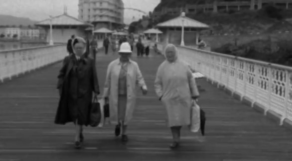 Mrs Simpson, Mrs Smith and Miss Lee boarding the Mona's Isle in Llandudno in July 24, 1974