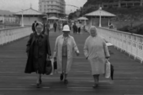 Mrs Simpson, Mrs Smith and Miss Lee boarding the Mona's Isle in Llandudno in July 24, 1974