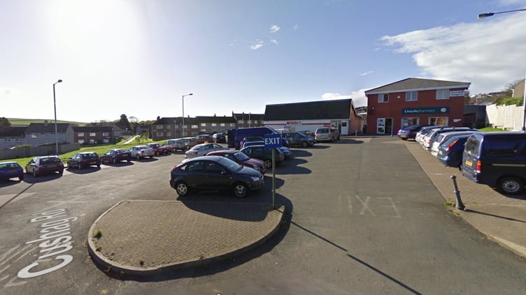 A collision involving a red SUV vehicle and a child occurred in the car park adjacent to the Spar Shop in Anagh Coar