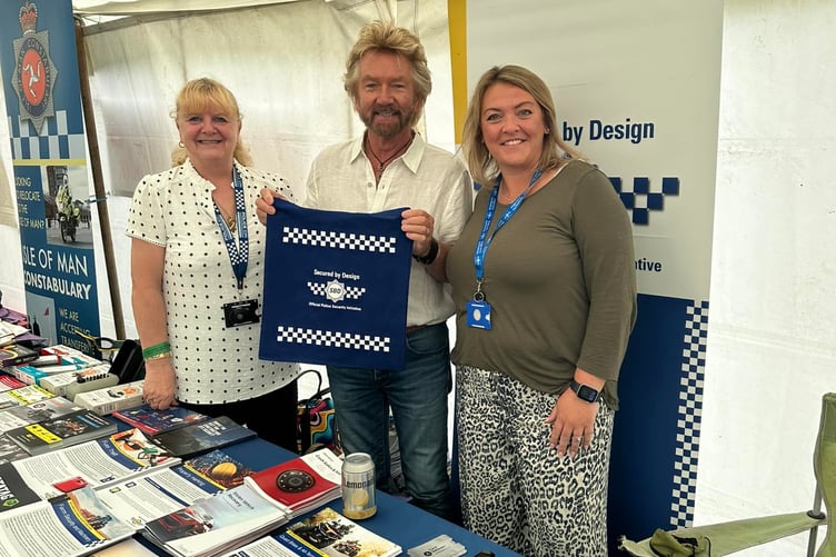 Noel Edmonds at the Isle of Man Constabulary stand at the Southern Agricultural Show