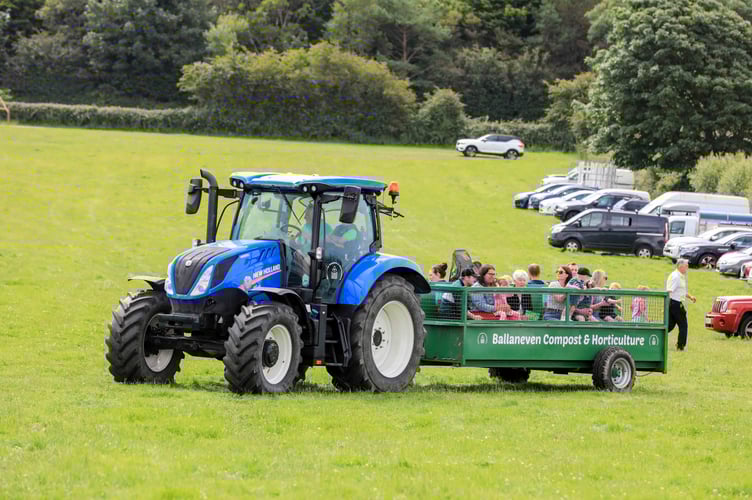 A tractor ride tour of the show