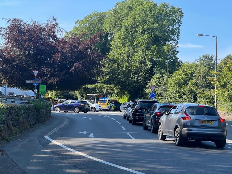 The scene of the incident near Braddan Bridge