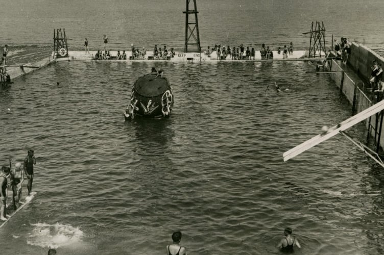 Ramsey's bustling outdoor pool on Mooragh Promenade in the 1920s