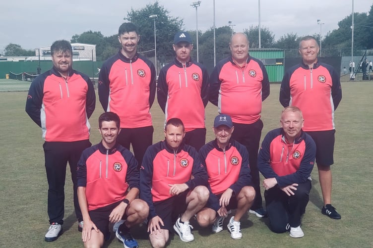 The Isle of Man bowls squad that played in the 2024 BCGBA Senior Supplementary County Championship at Florence BC in Stoke on Sunday (Photo: Phil Kerruish)