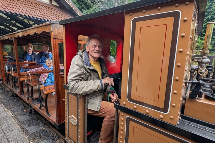 Les Darbyshire, 87, gets a footplate ride on the Groudle Glen railway