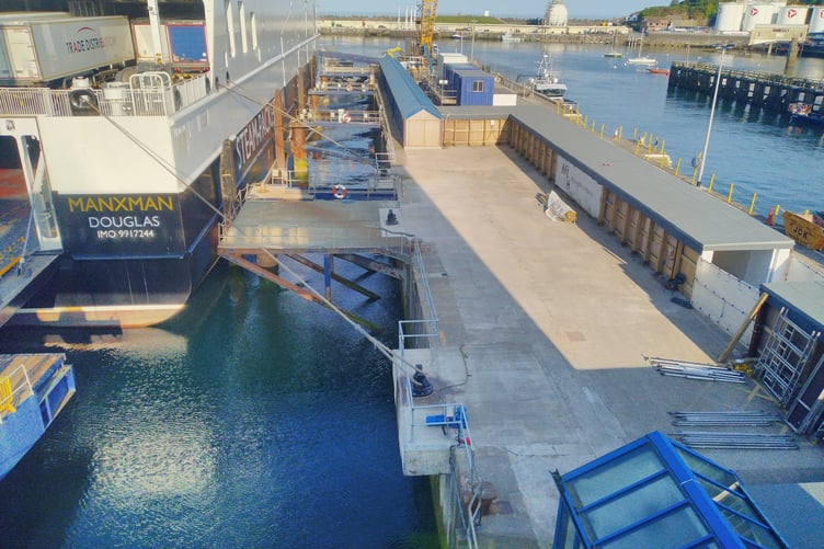 Work is ongoing to upgrade the King Edward VIII pier in Douglas