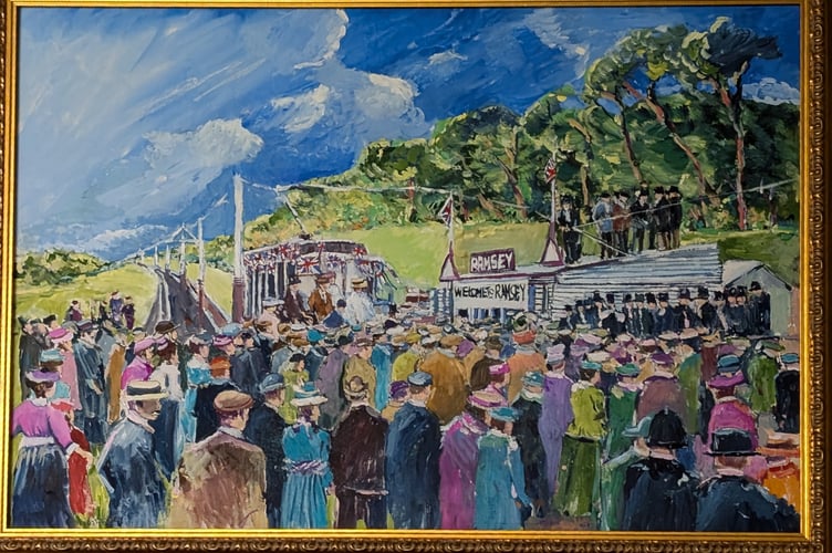 Painting by depicting the opening of the MER to Ballure, Ramsey