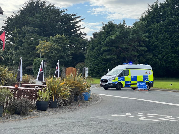 Police have closed the A1 road from Tynwald to Peel