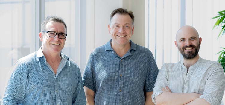 (From left to right): Lee McLellan (572's head of business Development, 572) Richard Slee (572's head of strategy and PR) and Pete Wicks (572 director)