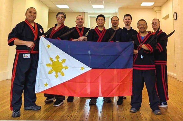 Members of Abaniko Tres Puntas (ATP) Isle of Man martial arts club