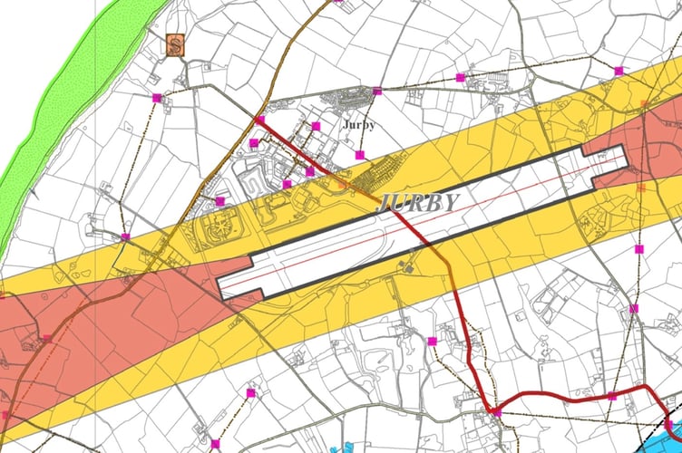 Plan showing the extended runway