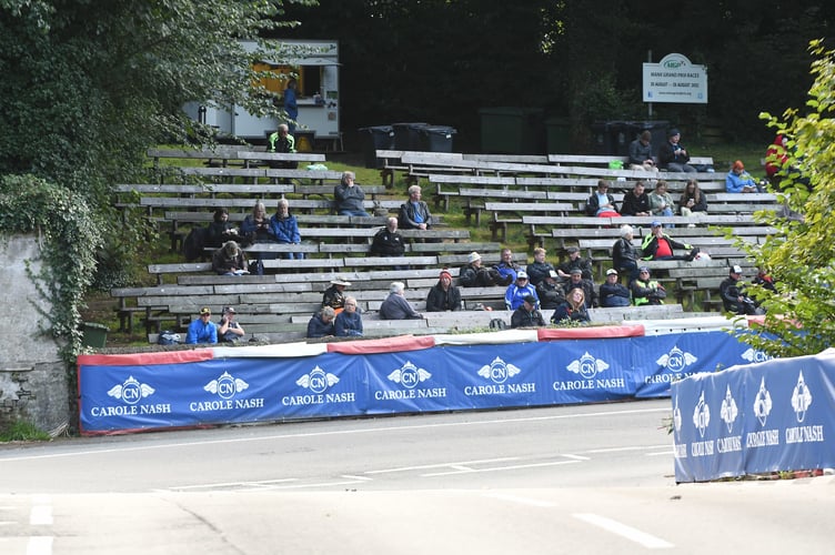 Crowds arriving early at Braddan Bridge to secure their seat at last year's Manx Grand Prix 