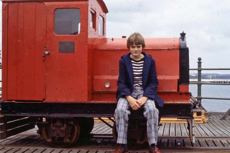Reporter Adrian Darbyshire in his younger days during a visit to Ramsey's Queen's Pier in 1978