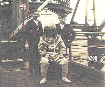 A diver launching from Ramsey's Queen's Pier
