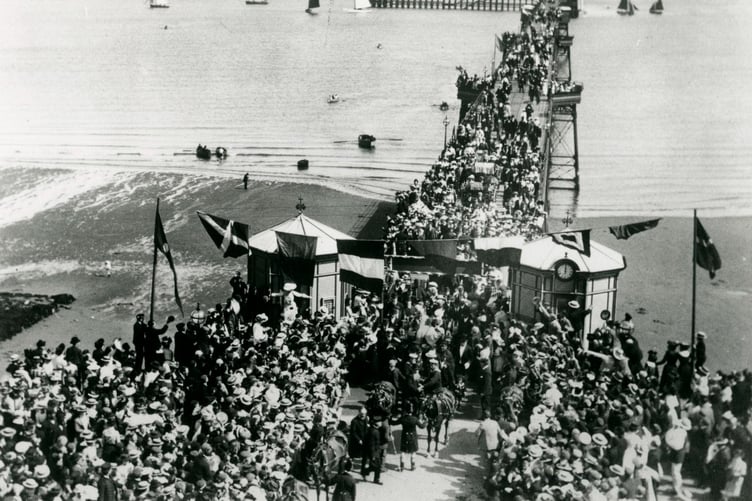 King Edward VII visiting Ramsey's Queen's Pier in 1902