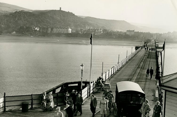 Looking from the end of Queen's Pier back towards Ramsey in the mid 20th century