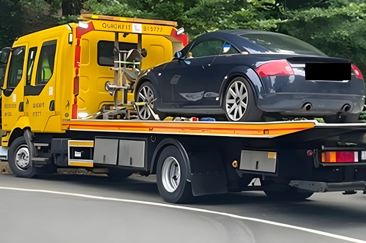 Police seize car on the Mountain Road