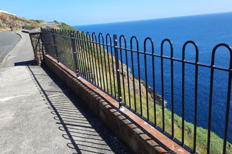 The newly refurbished railings at Marine Drive in Douglas