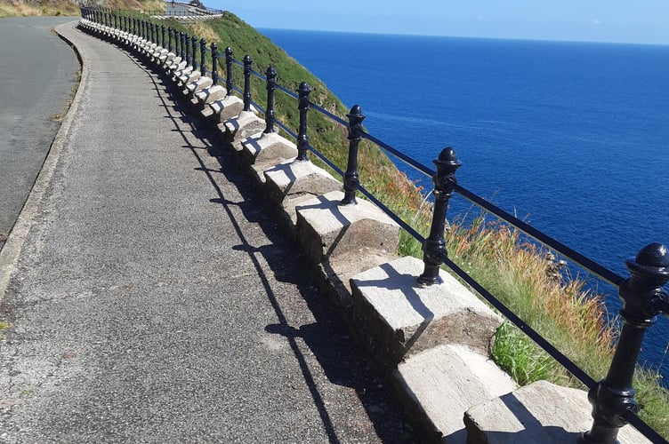 The newly refurbished railings at Marine Drive in Douglas