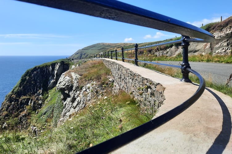 The newly refurbished railings at Marine Drive in Douglas