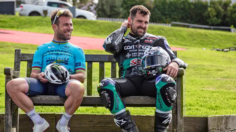 Sir Mark Cavendish (left) and Michael Dunlop