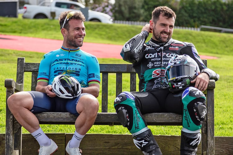 Sir Mark Cavendish (left) and Michael Dunlop