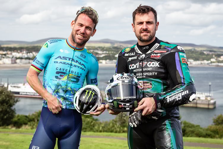 Sir Mark Cavendish and Michael Dunlop (right)