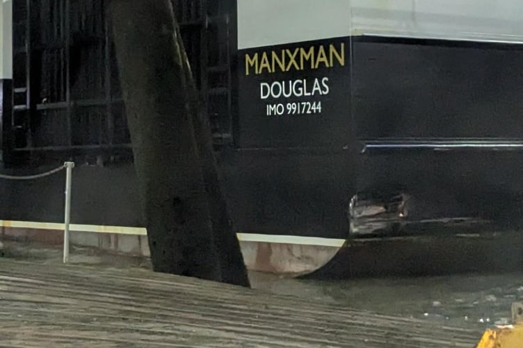 The damage to the Manxman - a small dent is visible in the bottom right hand corner of the image