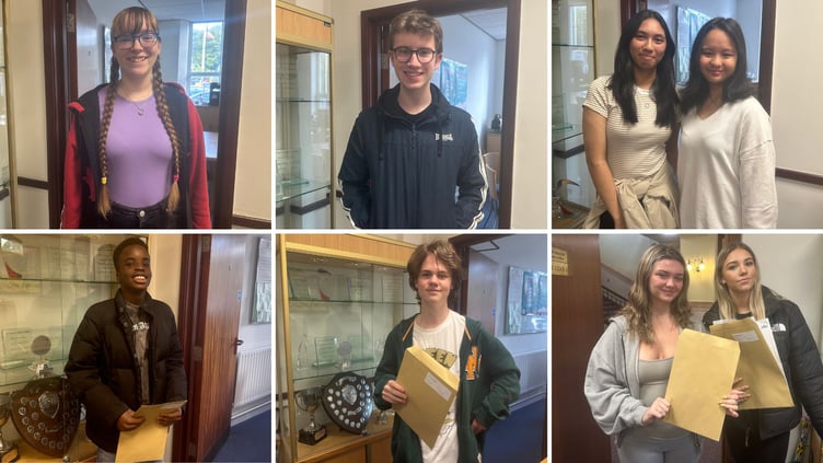 Pupils from St Ninians receiving their GCSE results on Thursday morning.