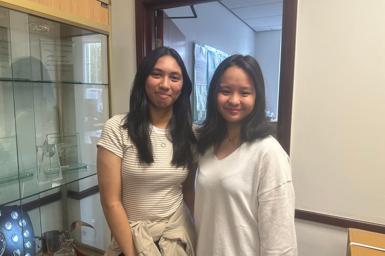 Angela San Angel and Chrystal Colcol pictured together this morning collecting their results.