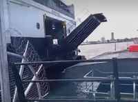 Video shows choppy conditions as Manannan tries to connect to linkspan